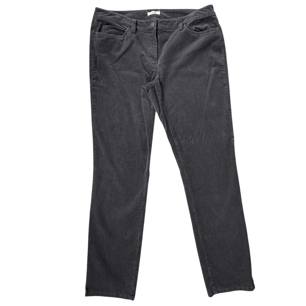 Eileen Fisher Pants Womens Size 10 Charcoal Gray Corduroy Straight Leg